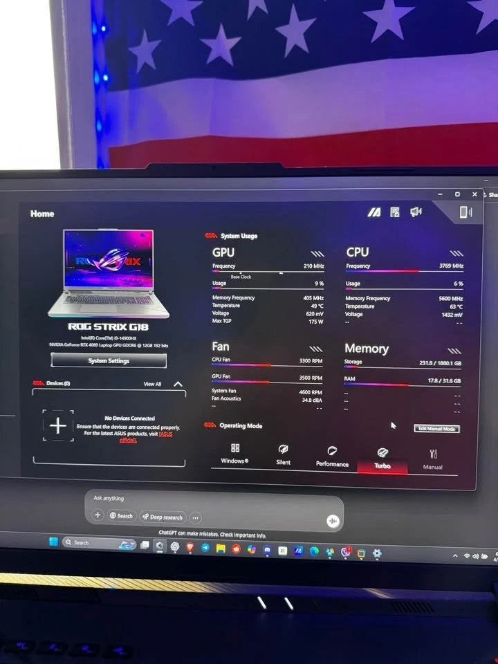 2024 Asus ROG Strix 18” 4080/i9 14th gen/ 2 TB SSD / 240 Hz QHD